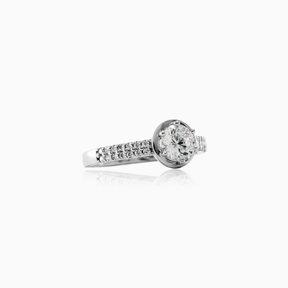 Fantasía white gold ring woman Engagement rings Lustrous N.2