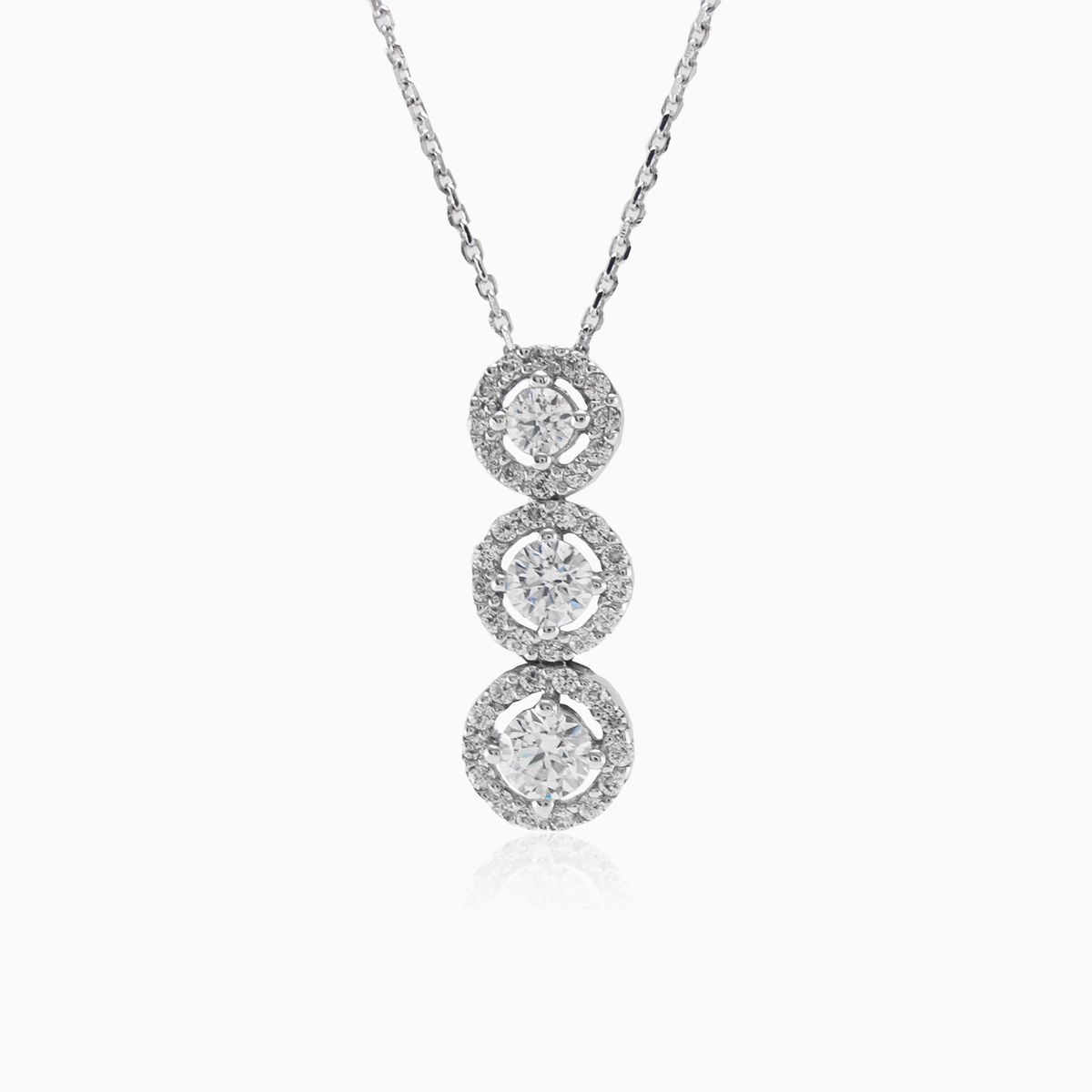Collar triple halo de oro blanco mujer Collares Royal N.1