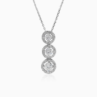 Three halo white gold necklace woman Necklaces Royal