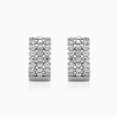 Wide double sided earrings woman Earrings Lustrous
