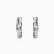Twisted white gold earrings woman Earrings Lustrous