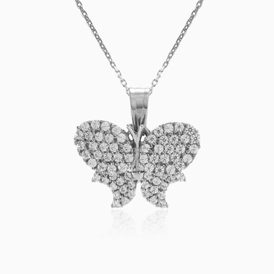 Sparkling white butterfly pendant woman Pendants Animale
