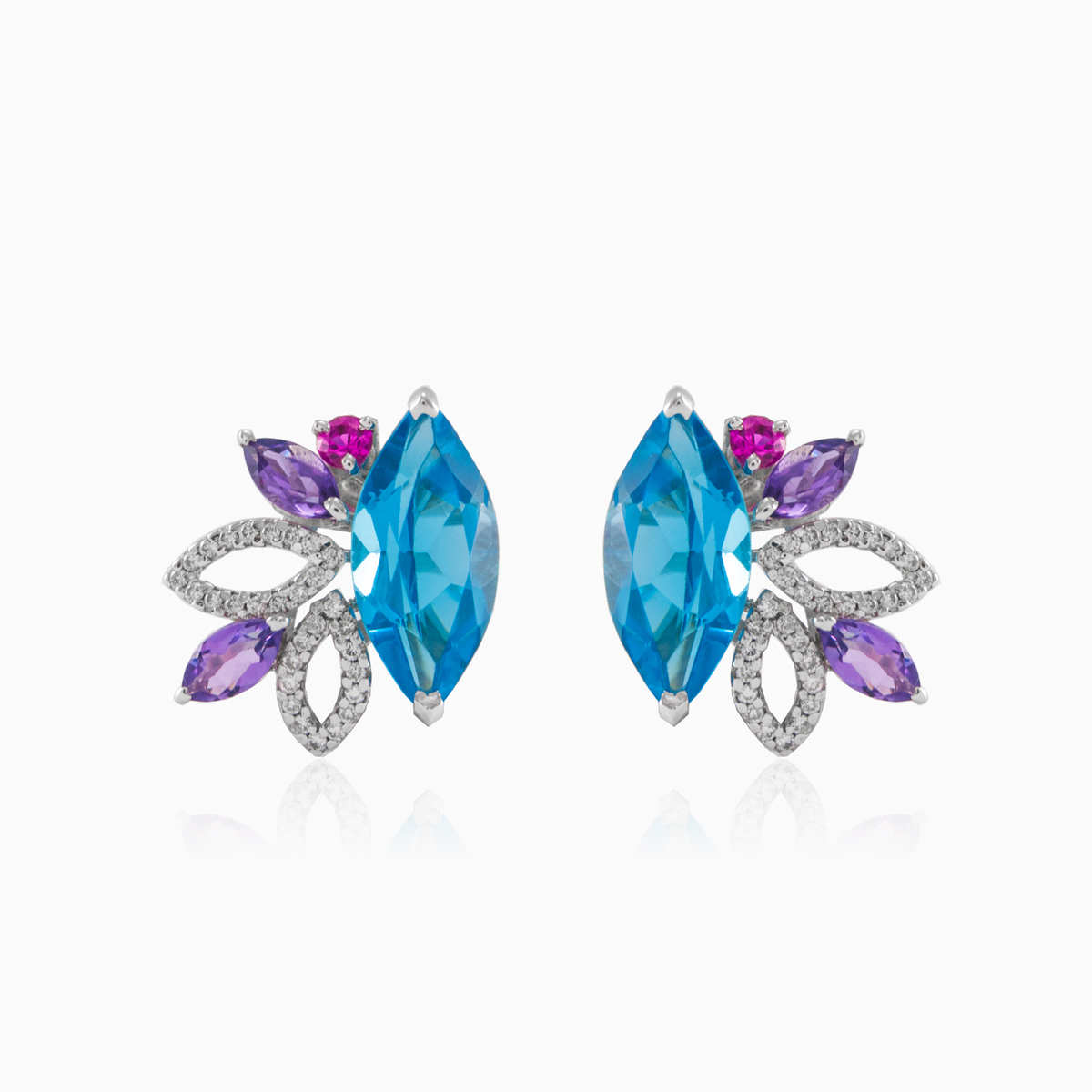 Pendientes de diamantes y topacio mujer Pendientes Brillantino N.1