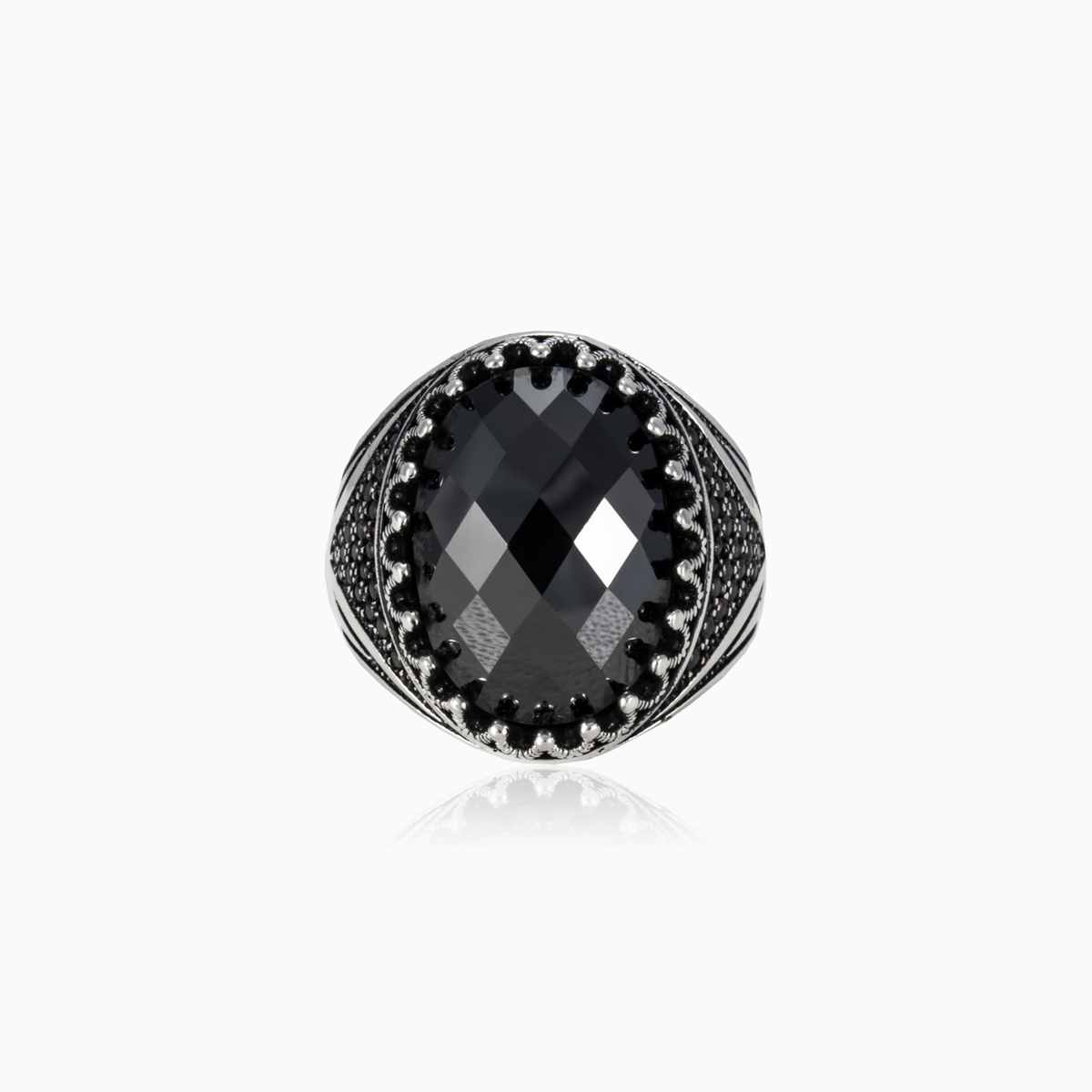 Schwarzer Onyxring Männer Ringe Detallado N.1