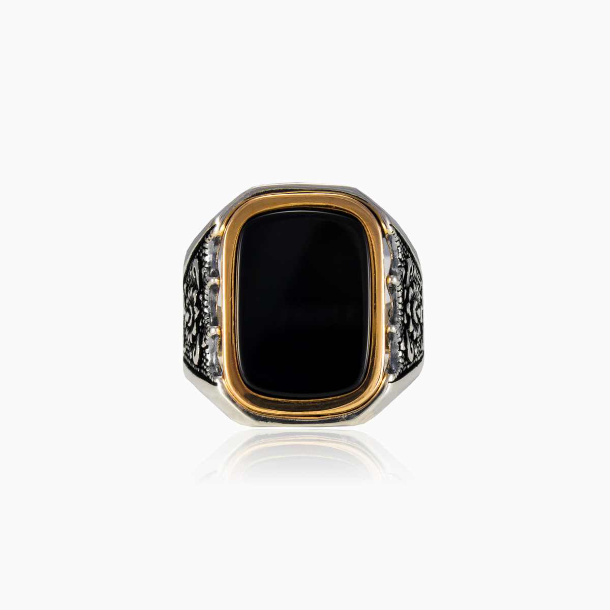 Onyx rectangle massif homme Bagues Palmyra N.1
