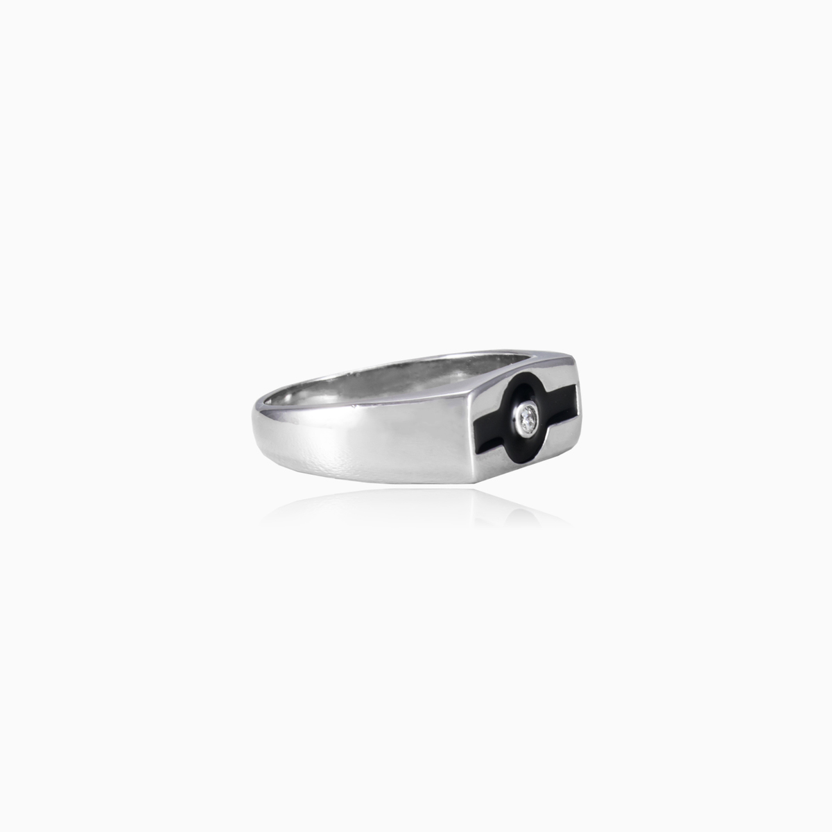 Enamel line ring man Rings High polished N.2