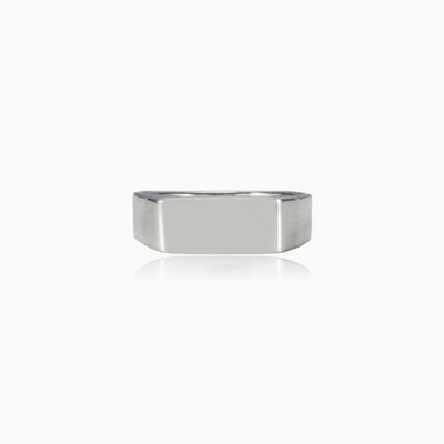 Schmaler rechteckiger Silberring unisex Ringe High polished