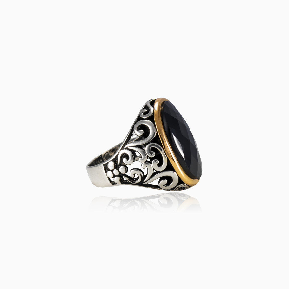 Briolette oval onyx man Rings Palmyra N.2