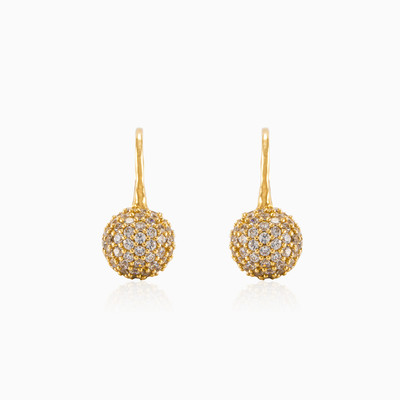 Yellow crystal ball earrings woman Earrings Lustrous