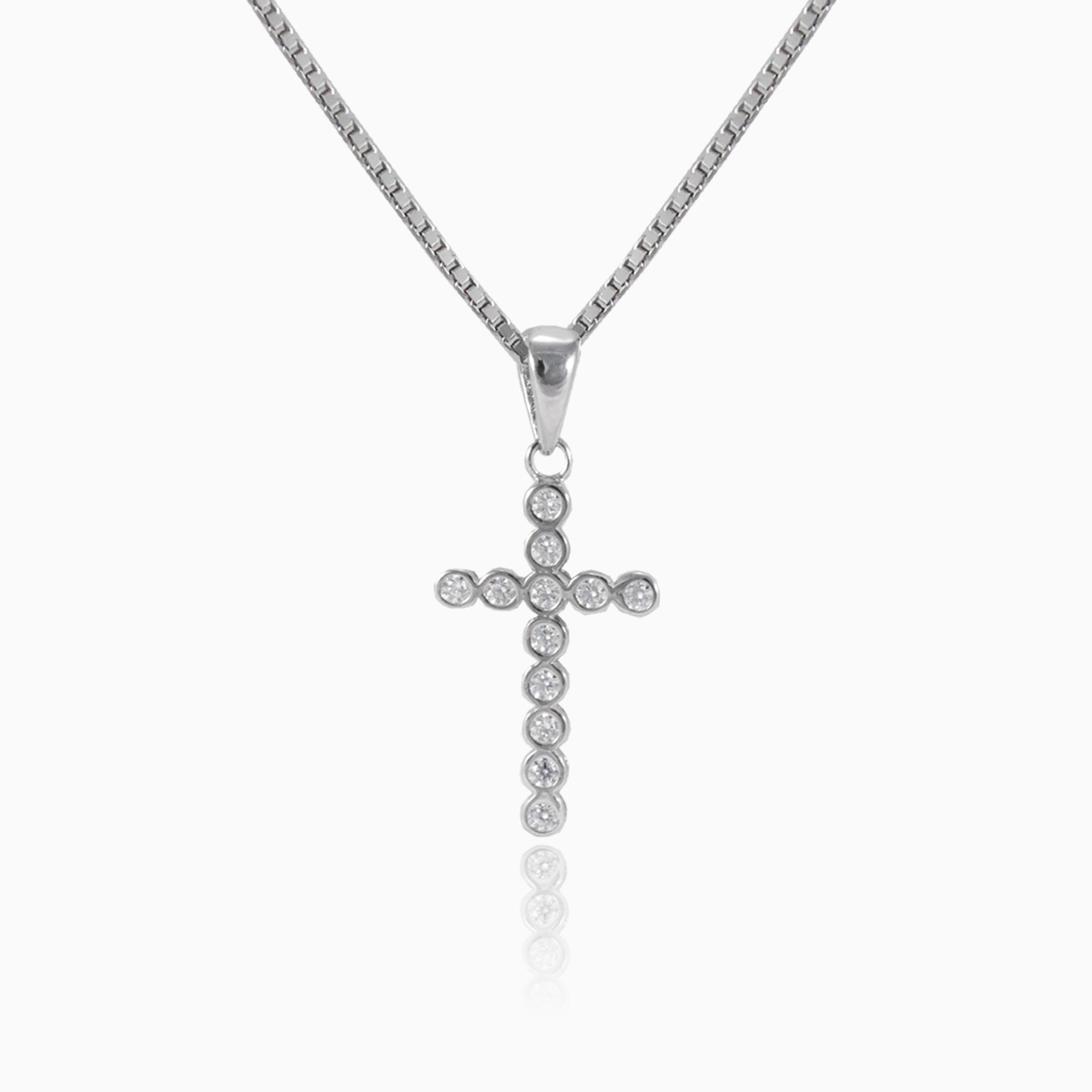 Round silver crystal cross woman Pendants Santa Croce N.1