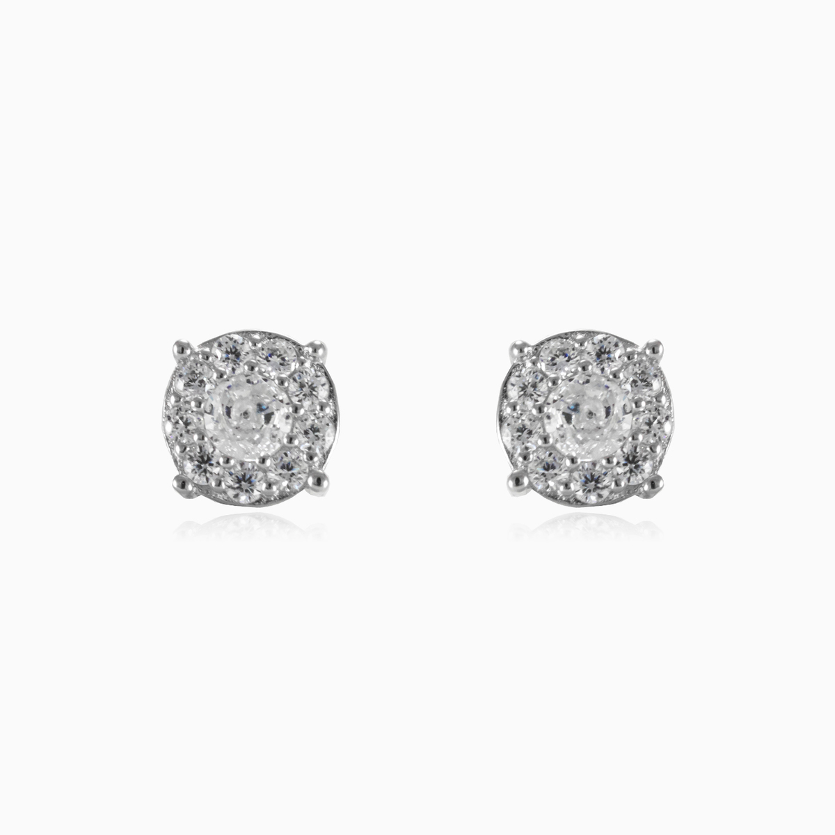 Flat crystal earrings unisex Earrings Halo N.1