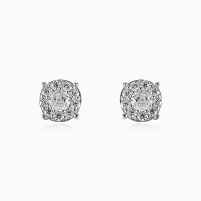 Flat crystal earrings unisex Earrings Halo