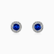 Round blue earrings woman Earrings Halo