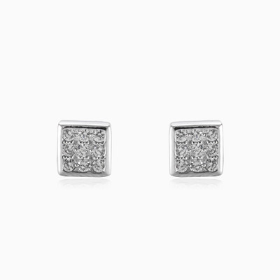 Square button earrings unisex Earrings Shine bright