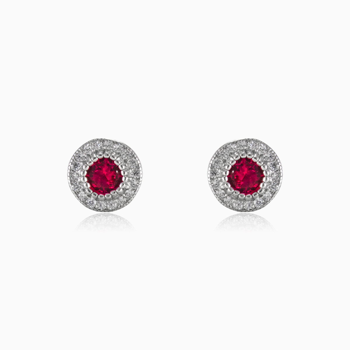 Aretes rojos barrocos mujer Pendientes Halo N.1