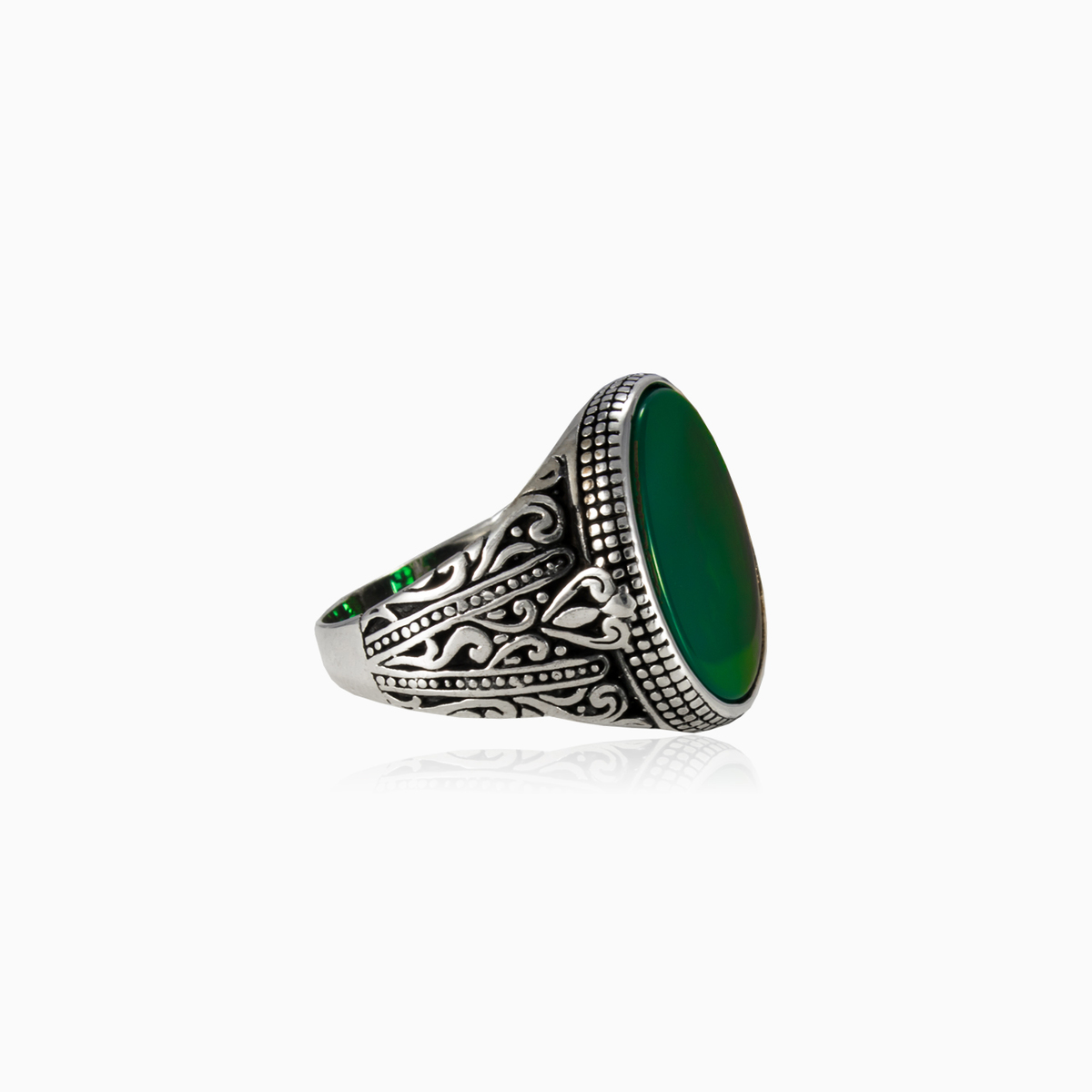 Big oval jade man Rings Palmyra N.2