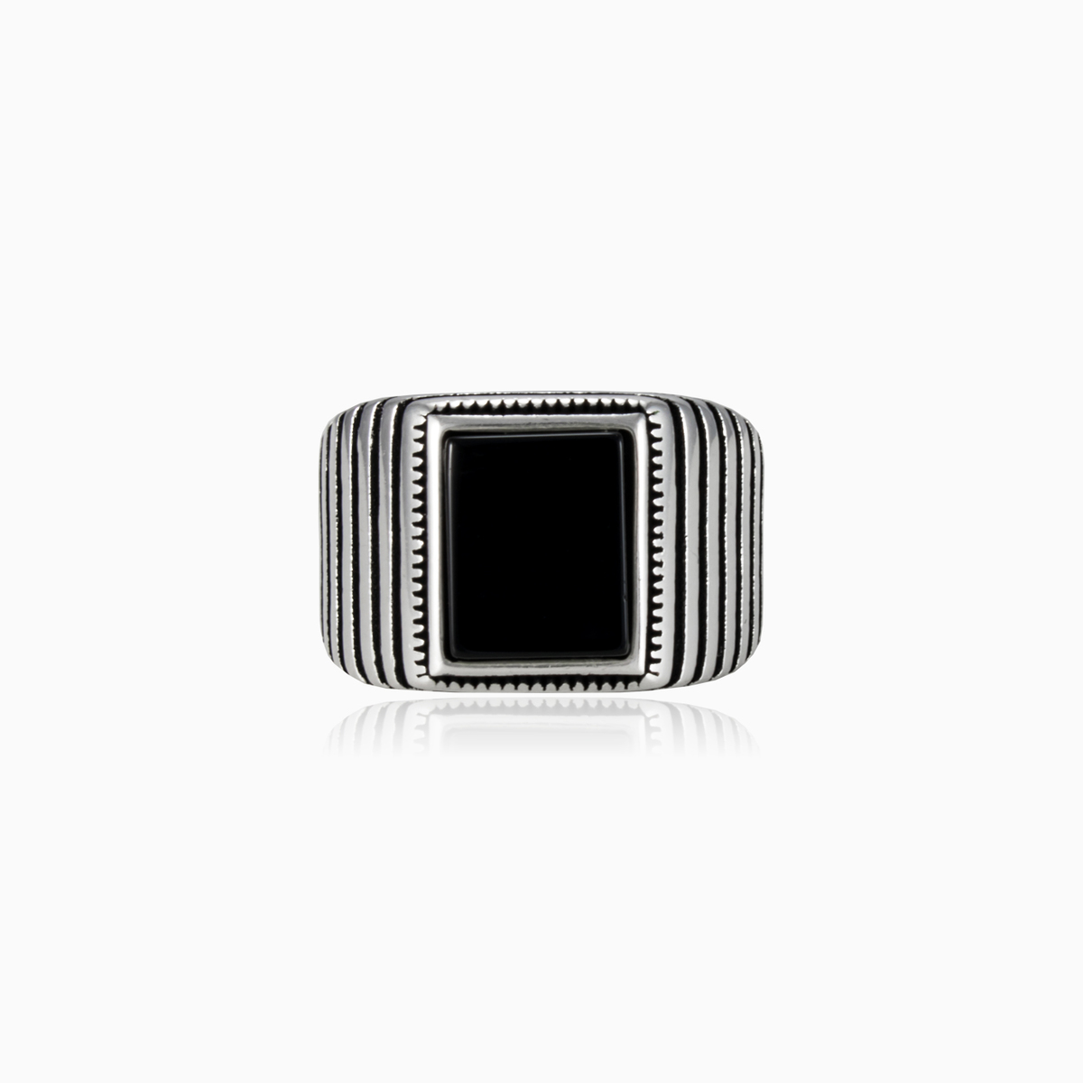 Anillo de ónix simétrico unisex Anillos Harmony N.1
