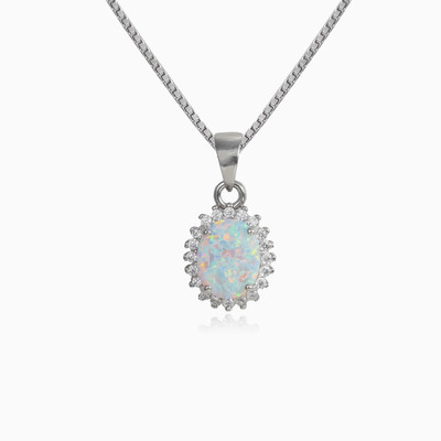 Royal white opal pendant woman Pendants Halo