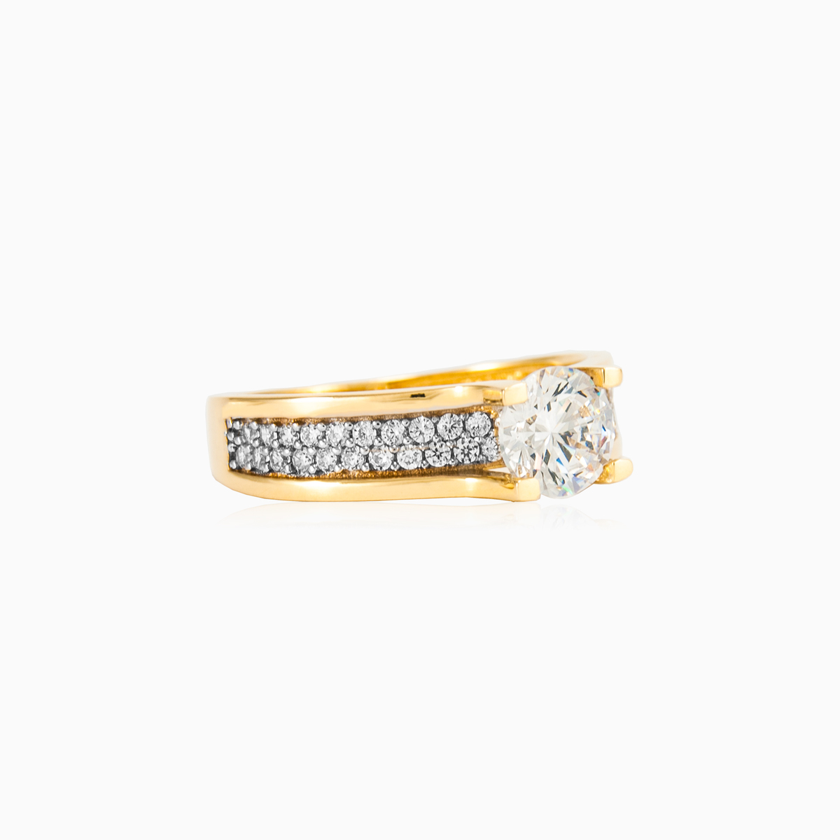 Double row solitaire woman Engagement rings Lustrous N.3