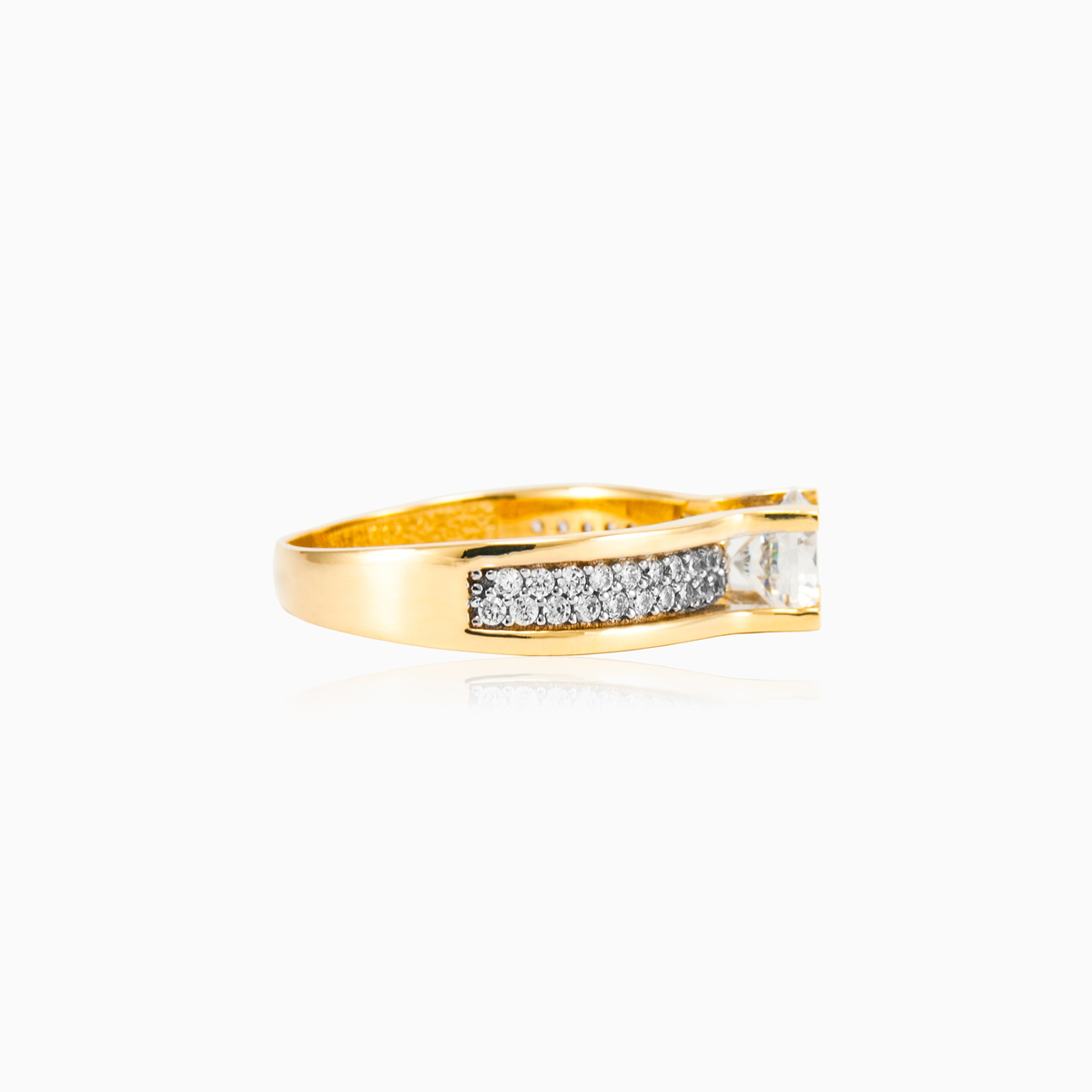 Double row solitaire woman Engagement rings Lustrous N.4