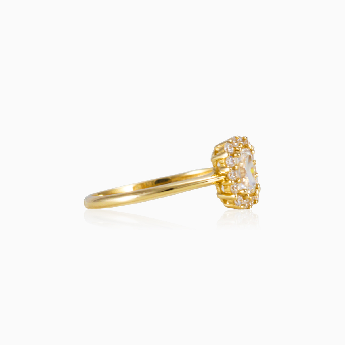 Rectangle halo ring woman Engagement rings Royal N.2