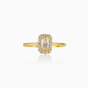 Anillo halo rectangular mujer Anillos de compromiso Royal