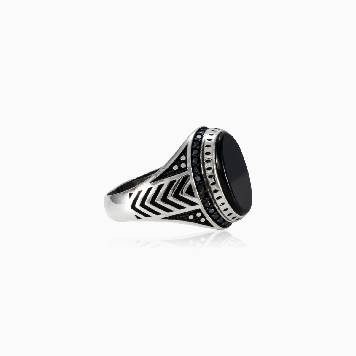 Onyx- und Spinellring unisex Ringe Detallado N.2