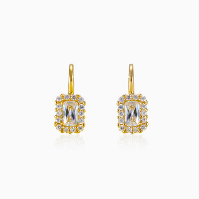 Rectangle halo earrings woman Earrings Royal