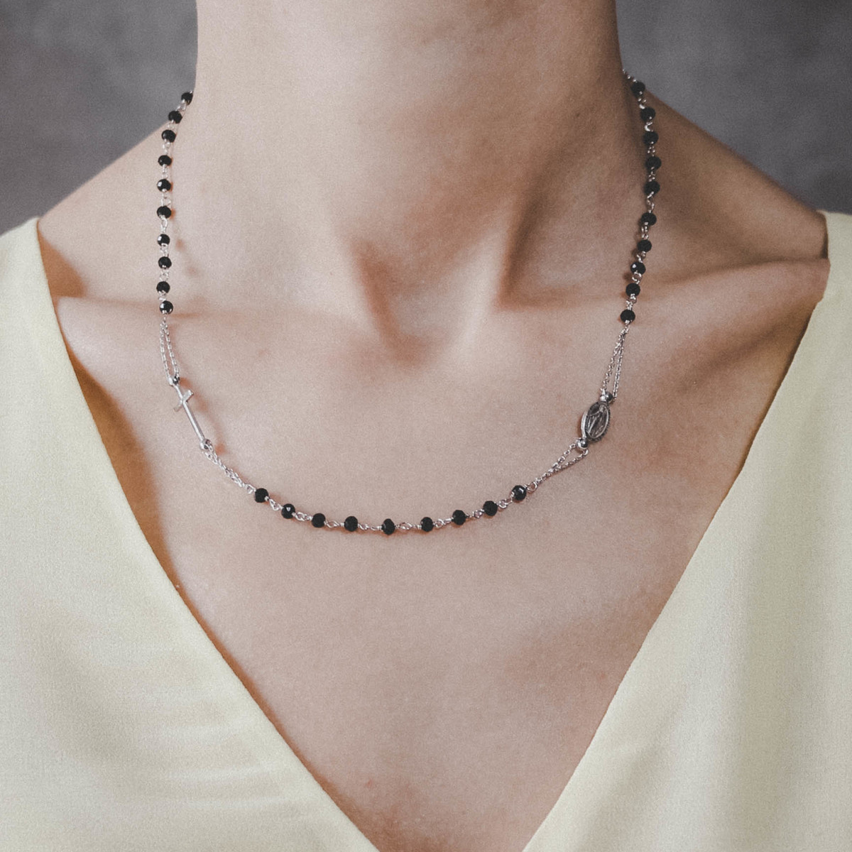 Collier de chapelet en onyx femme Colliers Santa Croce N.3