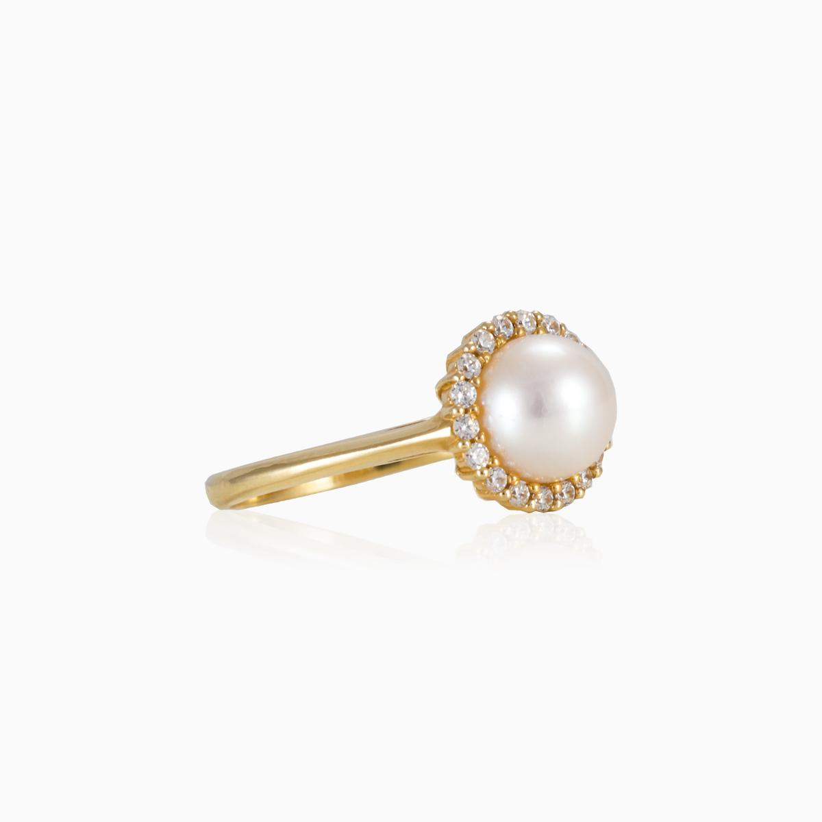 Halo pearl ring woman Engagement rings Royal N.2