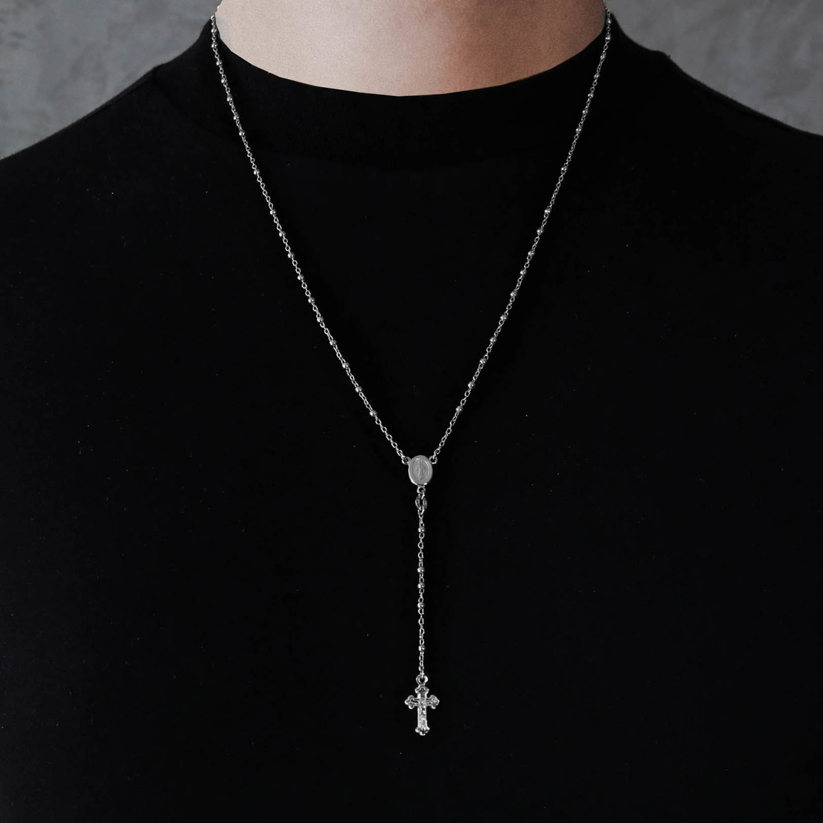 Rosario de plata unisex Collares Santa Croce N.4