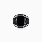 Oxidized onyx ring man Rings Detallado