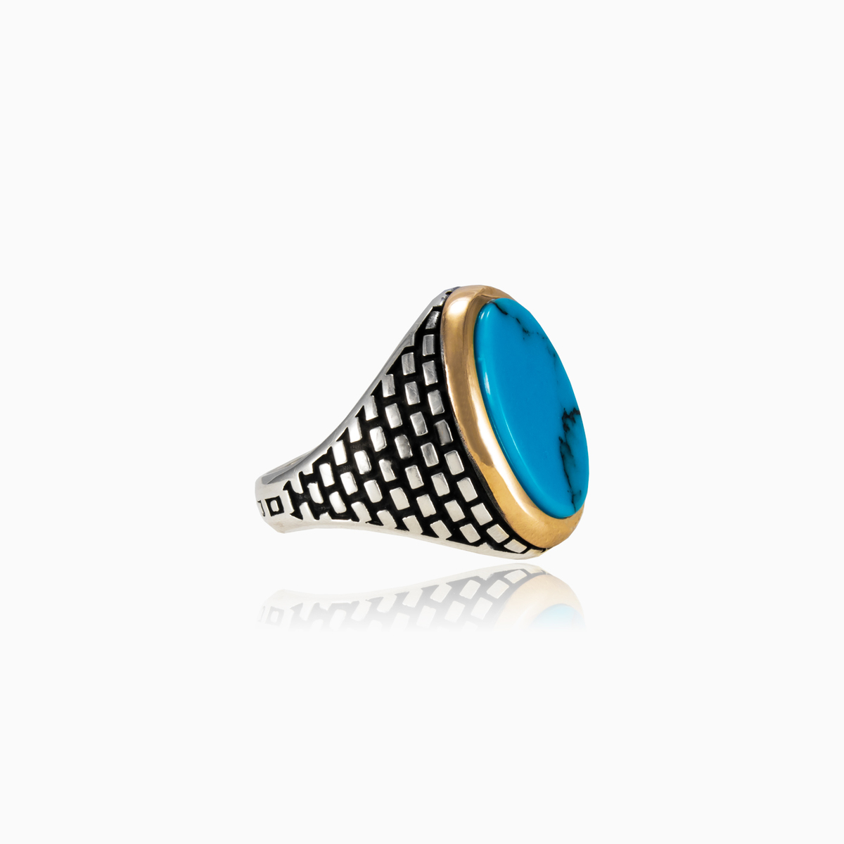 Bague en turquoise brique homme Bagues Detallado N.2