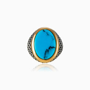 Brick turquoise ring man Rings Detallado