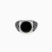 Round black onyx ring unisex Rings Palmyra