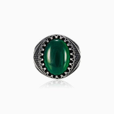 Bague de jade vert homme Bagues Detallado