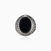 Cabochon black onyx ring man Rings Hellas