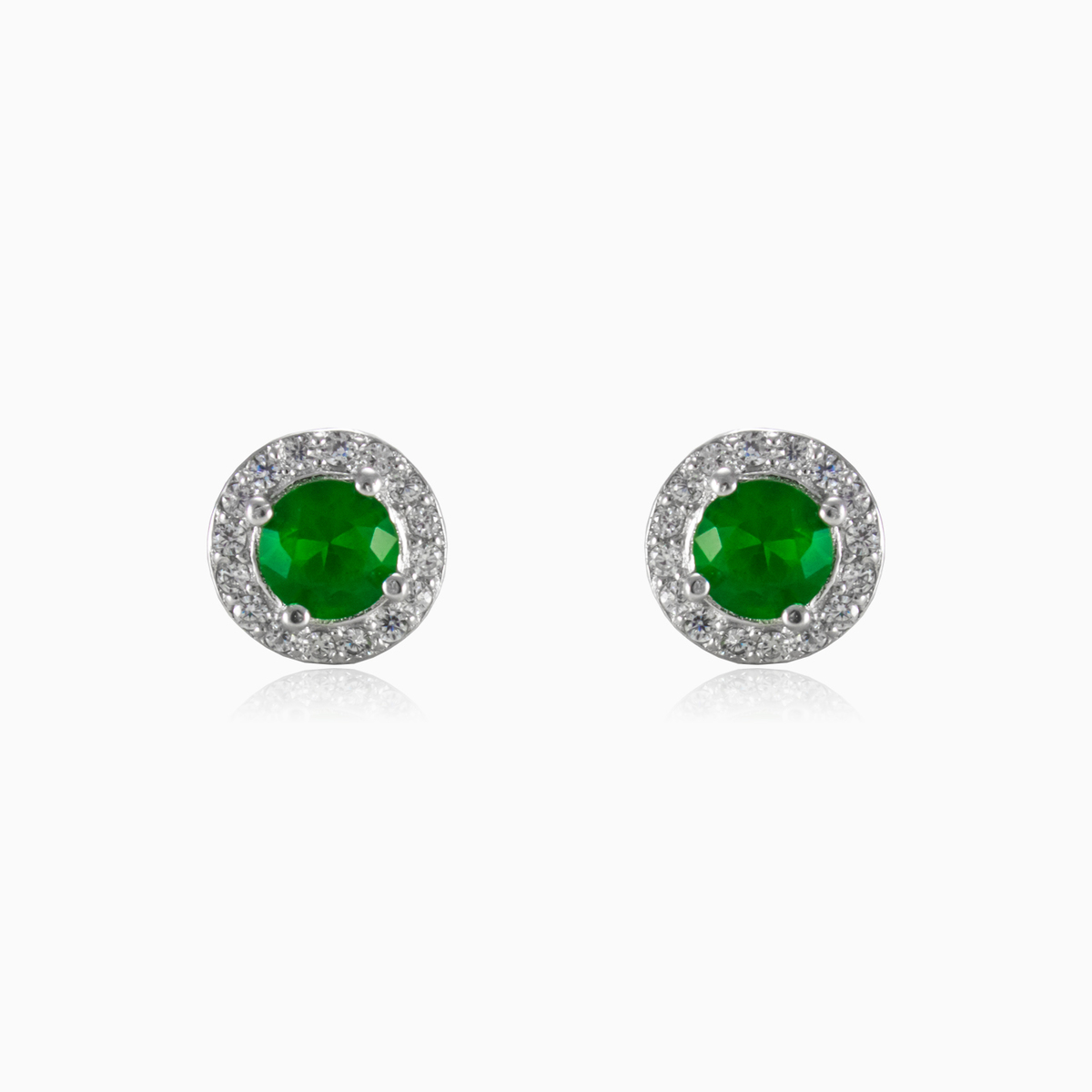 Pendientes verdes redondos mujer Pendientes Halo N.1