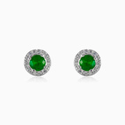 Round green earrings woman Earrings Halo