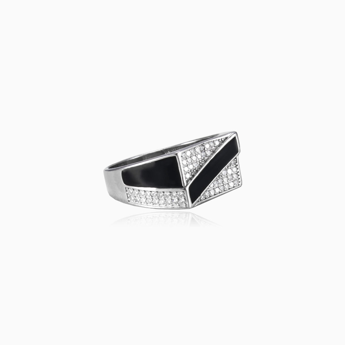 Diagonal enamel ring unisex Rings Shine bright N.2
