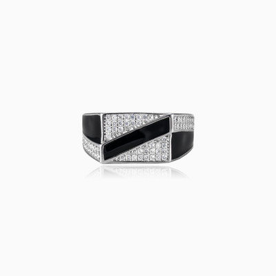 Diagonal enamel ring unisex Rings Shine bright