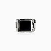 Rigid square onyx ring unisex Rings oyster strap