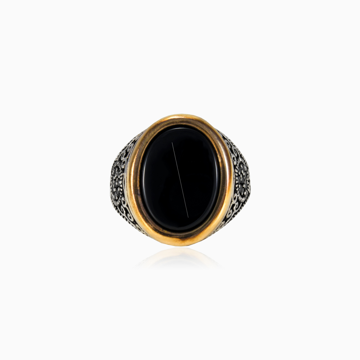 Bague artisanale unique en onyx homme Bagues Palmyra N.1