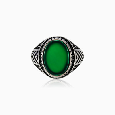 Jade und Spinellring Männer Ringe Detallado