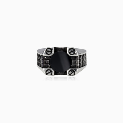 Bolt onyx ring man Rings Detallado