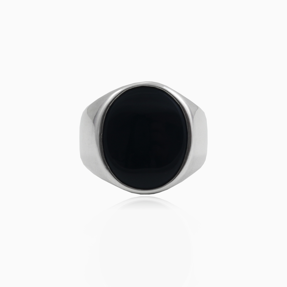 Plain oval onyx ring unisex Rings High polished N.1