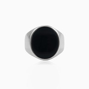 Plain oval onyx ring unisex Rings High polished