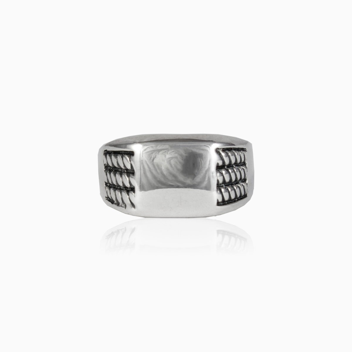 Compact silver ring unisex Rings Detallado N.1