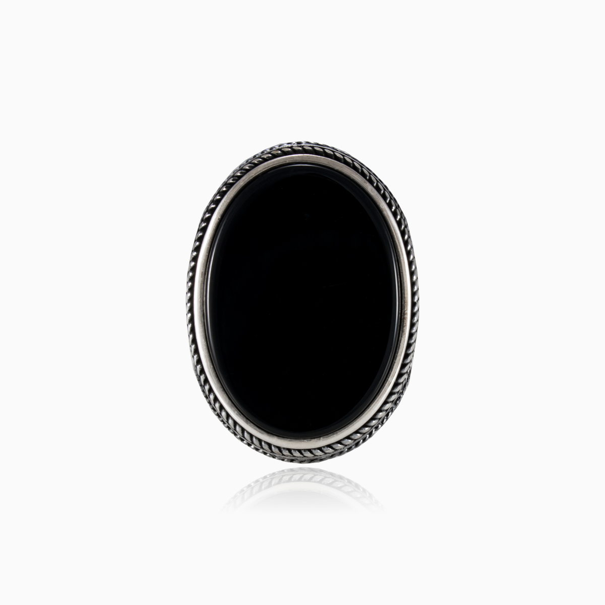 Wide braided onyx ring man Rings Detallado N.1
