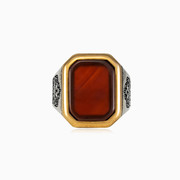 Rectangle red agate ring man Rings Palmyra